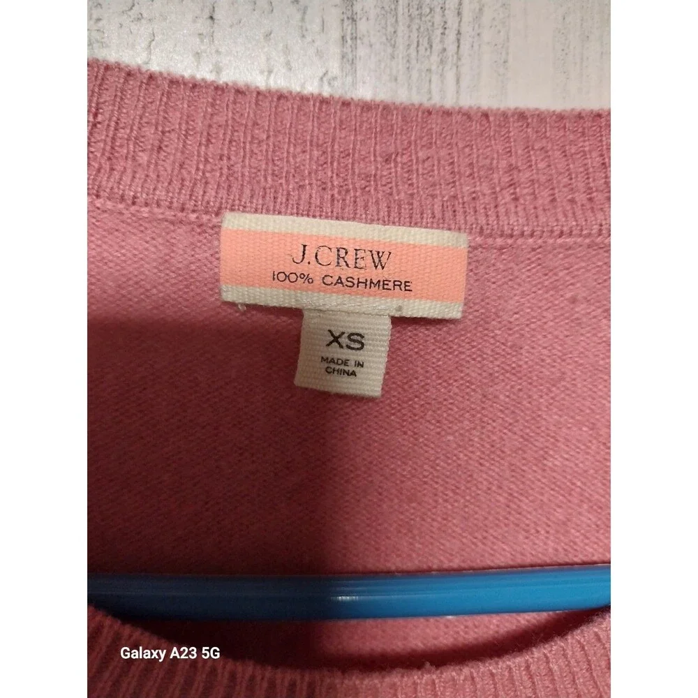 J. Crew 100% Cashmere Pink XS Crewneck Sweater